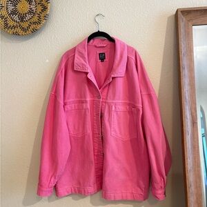 GAP Women's Bright Pink Jean Jacket